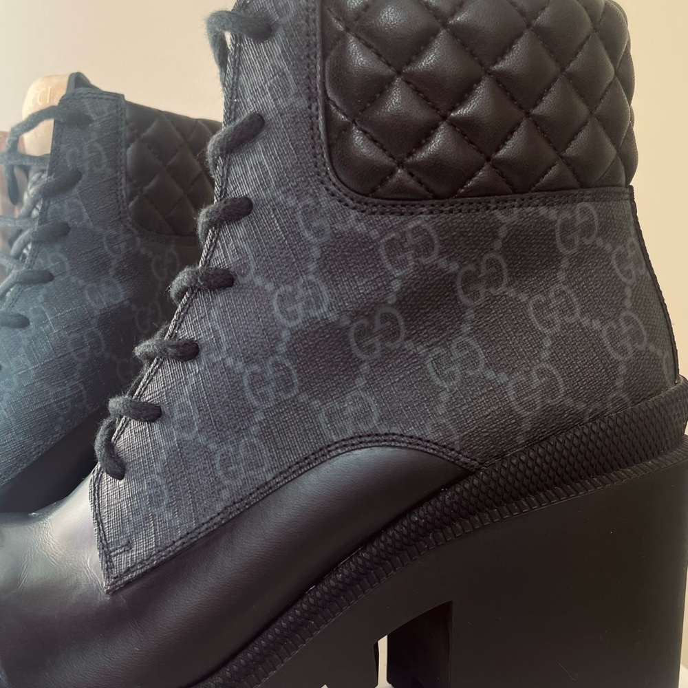 Gucci Apollo GG Supreme Samoa quilted combat boots - Picture 2 of 11
